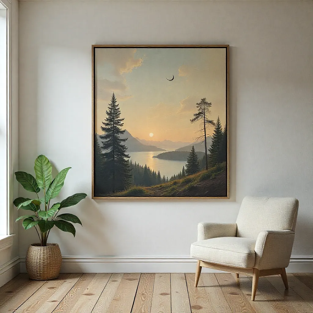 Stort målverk över spis